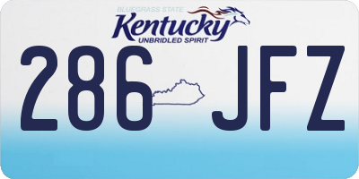 KY license plate 286JFZ
