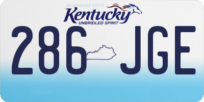 KY license plate 286JGE