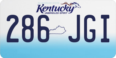 KY license plate 286JGI