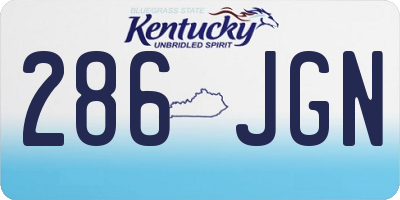KY license plate 286JGN