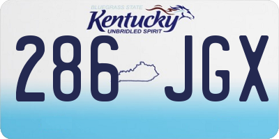 KY license plate 286JGX