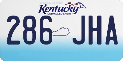 KY license plate 286JHA