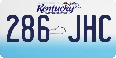 KY license plate 286JHC