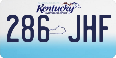 KY license plate 286JHF