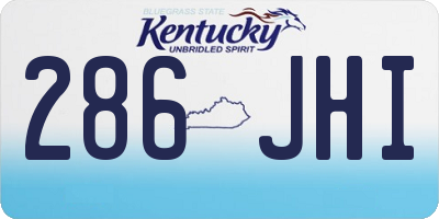 KY license plate 286JHI