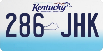 KY license plate 286JHK