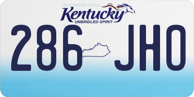 KY license plate 286JHO