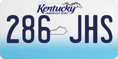 KY license plate 286JHS