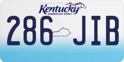 KY license plate 286JIB