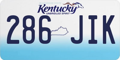KY license plate 286JIK