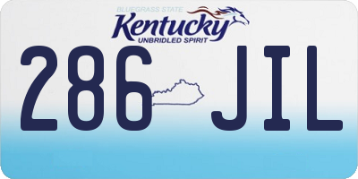 KY license plate 286JIL