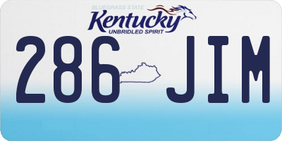 KY license plate 286JIM