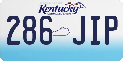 KY license plate 286JIP