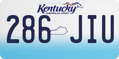 KY license plate 286JIU