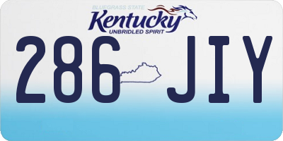 KY license plate 286JIY