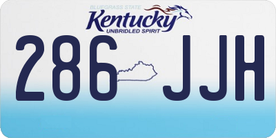 KY license plate 286JJH