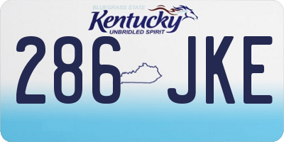 KY license plate 286JKE
