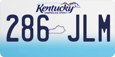 KY license plate 286JLM