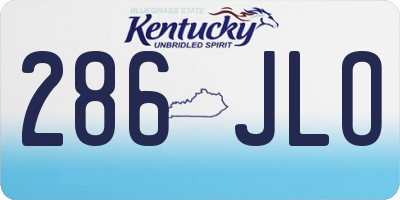 KY license plate 286JLO