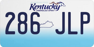 KY license plate 286JLP