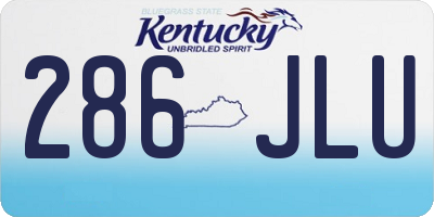 KY license plate 286JLU
