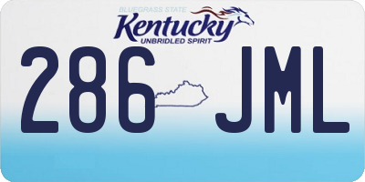 KY license plate 286JML