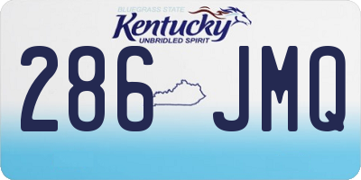 KY license plate 286JMQ