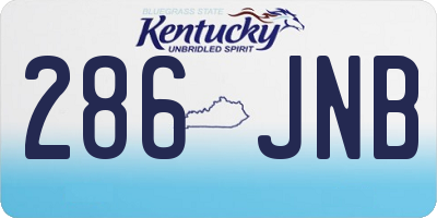 KY license plate 286JNB
