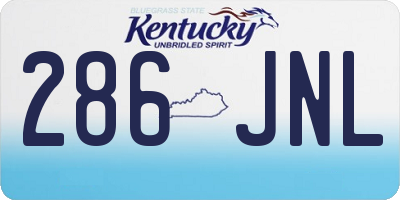KY license plate 286JNL