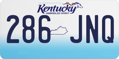 KY license plate 286JNQ