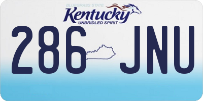 KY license plate 286JNU