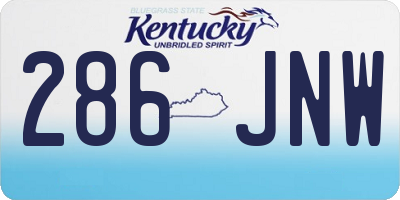 KY license plate 286JNW