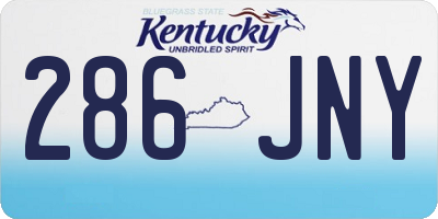 KY license plate 286JNY