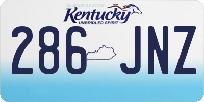 KY license plate 286JNZ