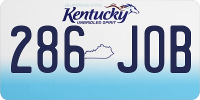 KY license plate 286JOB