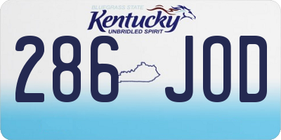 KY license plate 286JOD