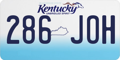 KY license plate 286JOH