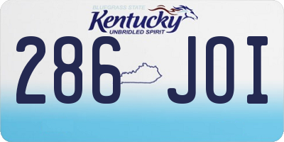KY license plate 286JOI