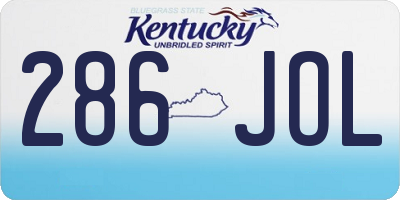 KY license plate 286JOL