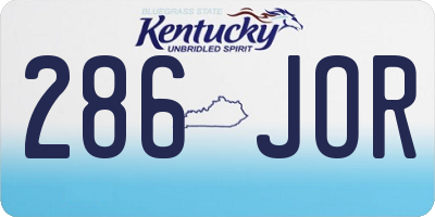 KY license plate 286JOR
