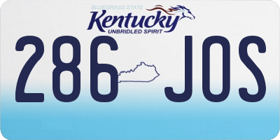 KY license plate 286JOS