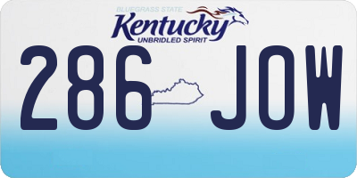 KY license plate 286JOW