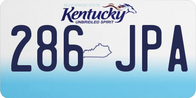 KY license plate 286JPA