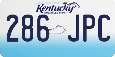 KY license plate 286JPC