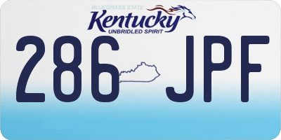 KY license plate 286JPF