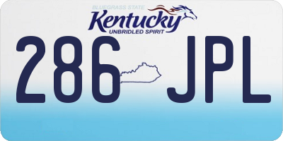 KY license plate 286JPL