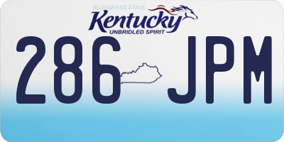 KY license plate 286JPM