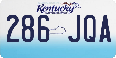 KY license plate 286JQA