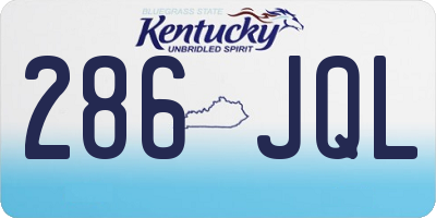 KY license plate 286JQL