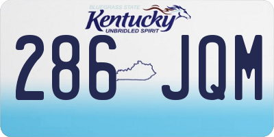KY license plate 286JQM
